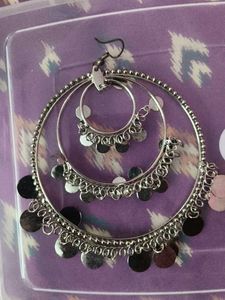 Boho Hoop Earrings with Coin Charms