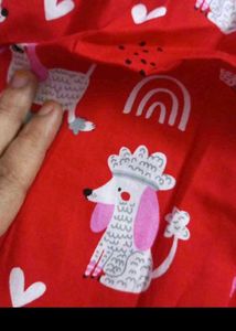 4-6 year Cute Red Dog Print Cold Shoulder Dress