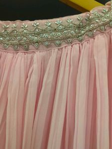 Pink Pleated Ethnic Skirt