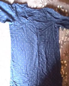 Elegant Blue Kurta with Golden Print