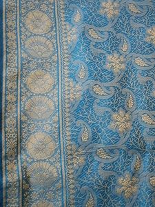 Elegant Teal Resham work Saree from Khadi