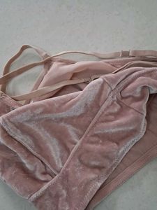 Pink Velvet Criss-Cross Bralette