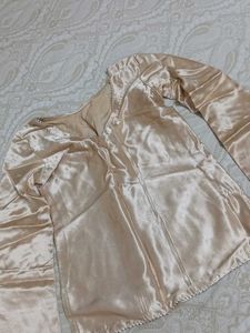 Satin  top flared sleeves