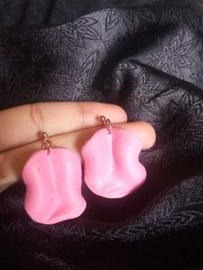 Pink Rose Petal Earrings