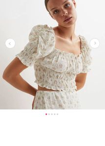 Hnm Floral Crop Top &amp; Skirt