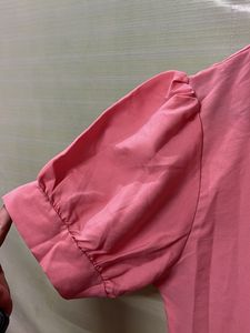 Pink Pleated Midi Dress