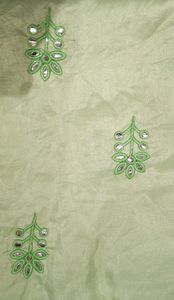 light green gotta patti work kurti fabric💚 2 meter cloth (1 meter plain and 1 meter gotta patti work) , sleeves fully worked gottapati with peacock pattern.
