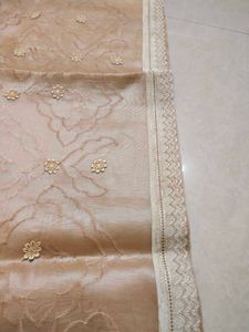 Elegant Peach Organza Dupatta