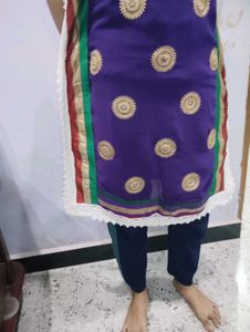 Vibrant Purple Embroidered Kurta