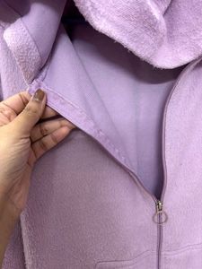 Fleece Lavender Zip-Up Hoodie
