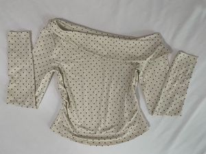 Chic Polka Dot Off-Shoulder Top
