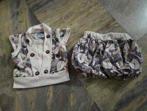 Baby Girls Floral Print Top & Bloomers Set