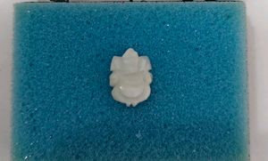 Ganesha Pendant oval white real coral gemstone