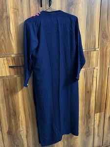 Navy Blue Embroidered Kurta