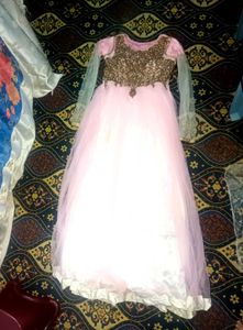 Stunning Pink Tulle Gown with Embellished Bodice
