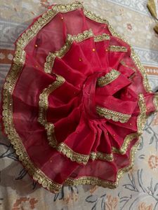 Red &amp; Gold Krishna Dress