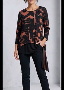 Unique Abstract Print Layered Top