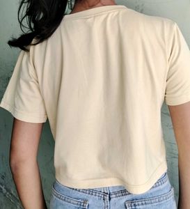 Light Yellow Crew Neck T-Shirt
