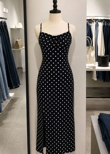 Black Polka Dot Midi Dress