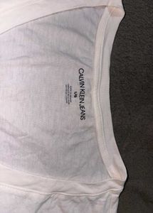 Calvin Klein Jeans White V-Neck Tee