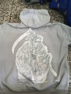 Men's Grey Skull Graphic Hoodie