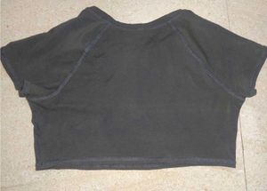 Dark Grey Basic Crop T-Shirt