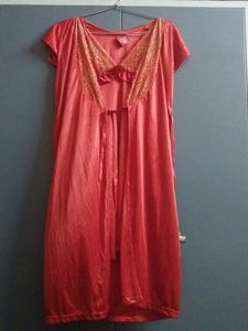 Elegant Red Nightgown 3+2 pc