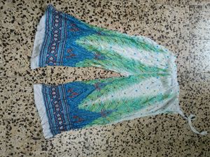 Boho Peacock Print Palazzo Pants