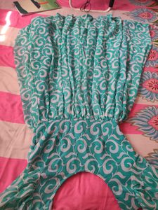 Chic Teal Swirl Print Midi Dress
