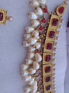 Pearl & Ruby Accent Necklace Set