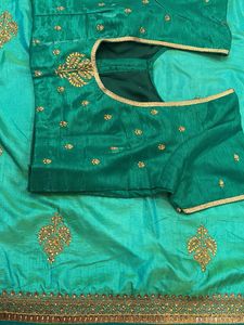 Beautiful 🌲Teal Saree with Blouse