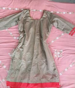 Elegant Kurta with Red Embroidery Tailor Made