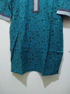 Green Floral Leaf Print Kurta