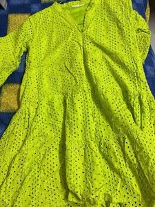 Vibrant Green Casual Dress