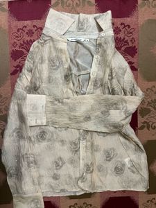 Sheer Rose Print Blouse