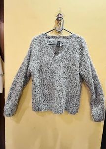 Cozy V-Neck Fuzzy Sweater