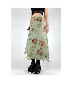 A-line Floral Maxi Skirt