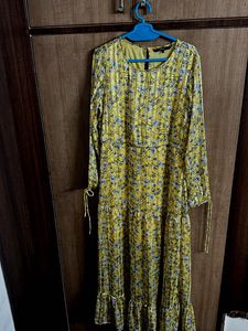Yellow Floral Midi Dress