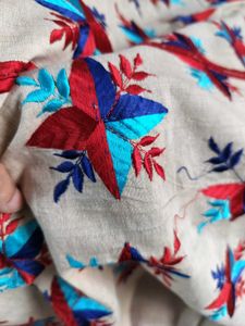 Embroidered Katha Stich Pure cotton Kurta❤️💙