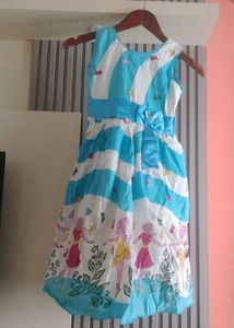 Cute Blue & White Girls Dress