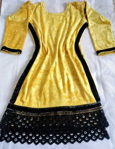 Elegant Yellow &amp; Black Kurta🎀💗