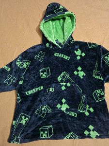 Cozy Minecraft Creeper Hoodie Blanket