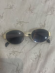 Gold Oval Sunglasses