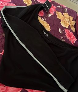 Chic Black One-Shoulder Top