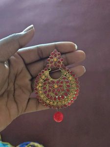 Pink Traditional  Earrings with classic chai