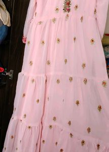 Elegant Pink Embroidered anarkali u can wear only