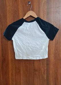 White &amp; Black Raglan Tee