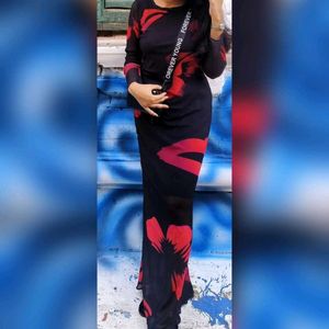 SAVANA Printed Bodycon Maxi Dress