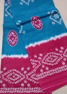 93)Beautiful Blue Bandhani Saree