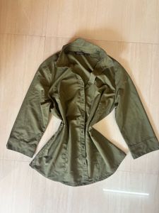 Chic Olive Green Collared Shirt